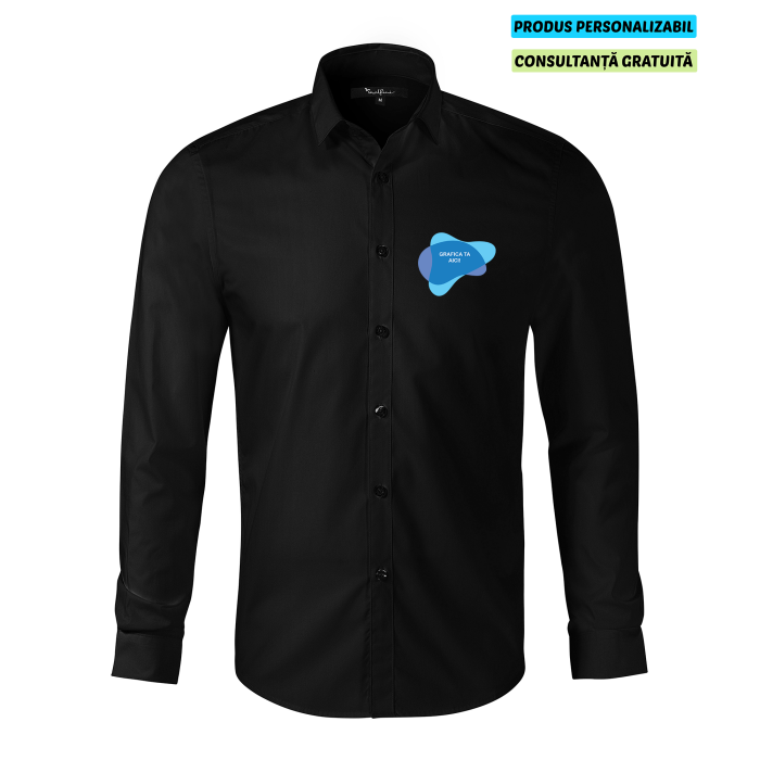 Malfini Camasa Dynamic Barbati Negru Personalizata