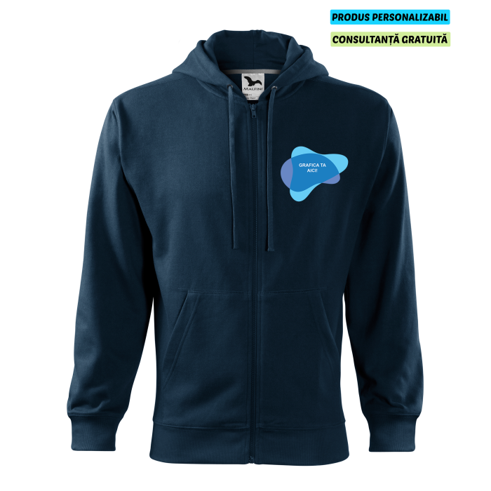 Malfini Hanorac Trendy Zipper Barbati Bleumarine Personalizat