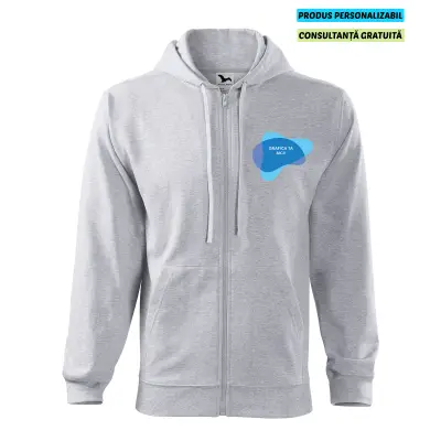 Malfini Hanorac Trendy Zipper Barbati Gri deschis Personalizat