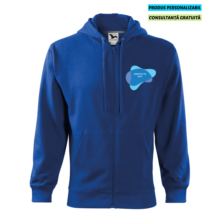Malfini Hanorac Trendy Zipper Barbati Albastru regal Personalizat