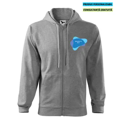 Malfini Hanorac Trendy Zipper Barbati Gri inchis Personalizat