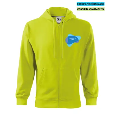 Malfini Hanorac Trendy Zipper Barbati Lime Personalizat