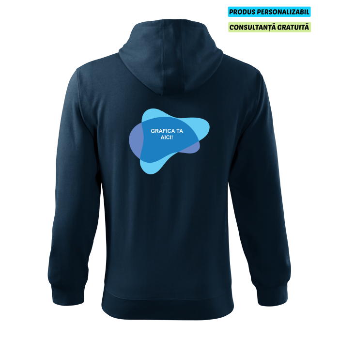 Malfini Hanorac Trendy Zipper Barbati Bleumarine Personalizat