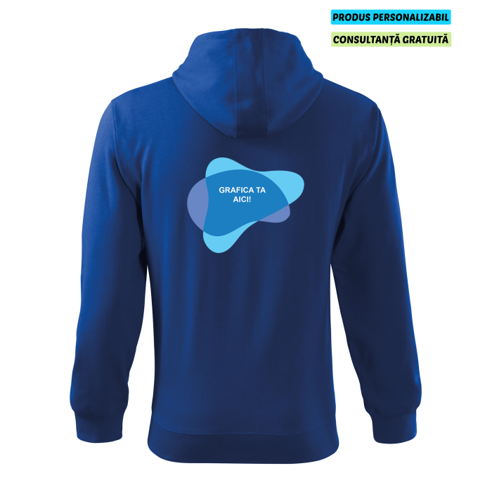 Malfini Hanorac Trendy Zipper Barbati Albastru regal Personalizat