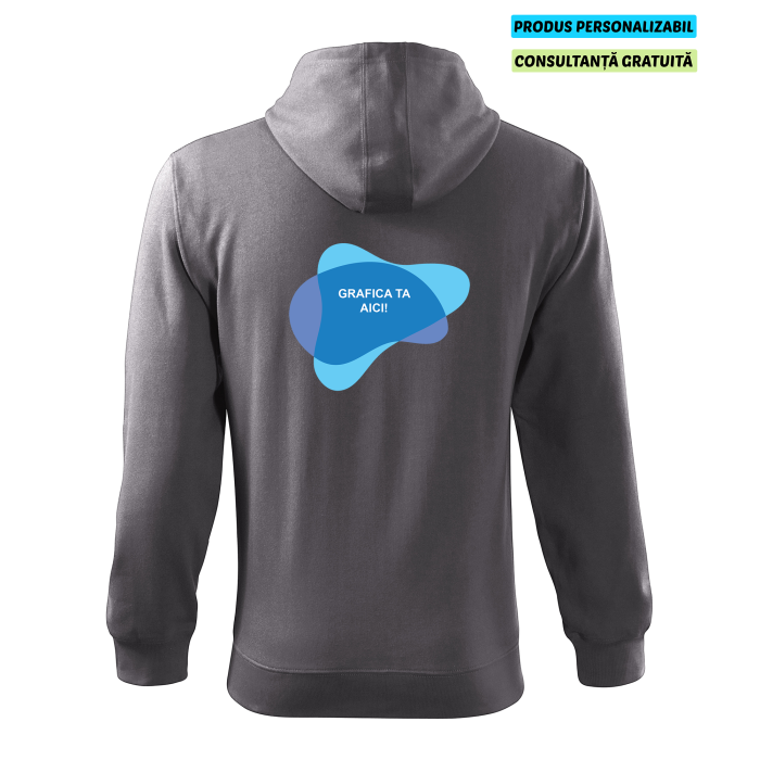 Malfini Hanorac Trendy Zipper Barbati Gri metalic Personalizat