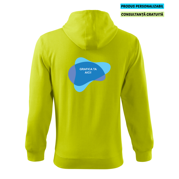 Malfini Hanorac Trendy Zipper Barbati Lime Personalizat