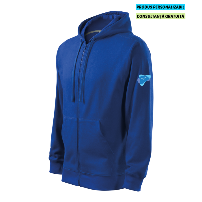 Malfini Hanorac Trendy Zipper Barbati Albastru regal Personalizat