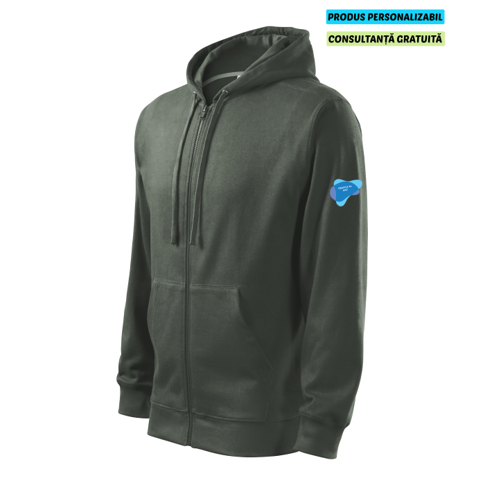 Malfini Hanorac Trendy Zipper Barbati Gri ardezie Personalizat