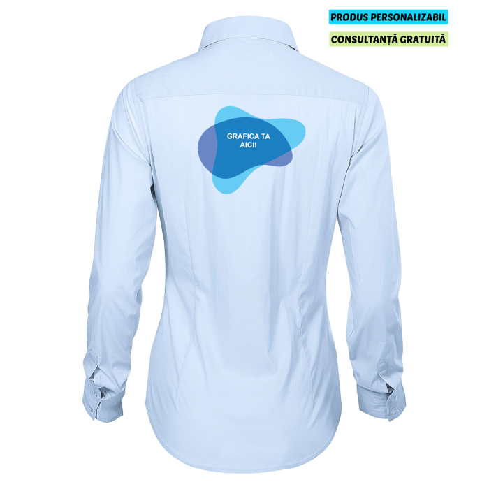 Malfini Camasa Dynamic Dama Albastru deschis Personalizata