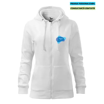 Malfini Hanorac Trendy Zipper Dama Alb Personalizat