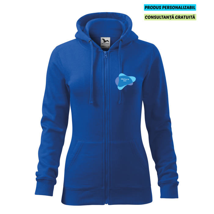 Malfini Hanorac Trendy Zipper Dama Albastru regal Personalizat