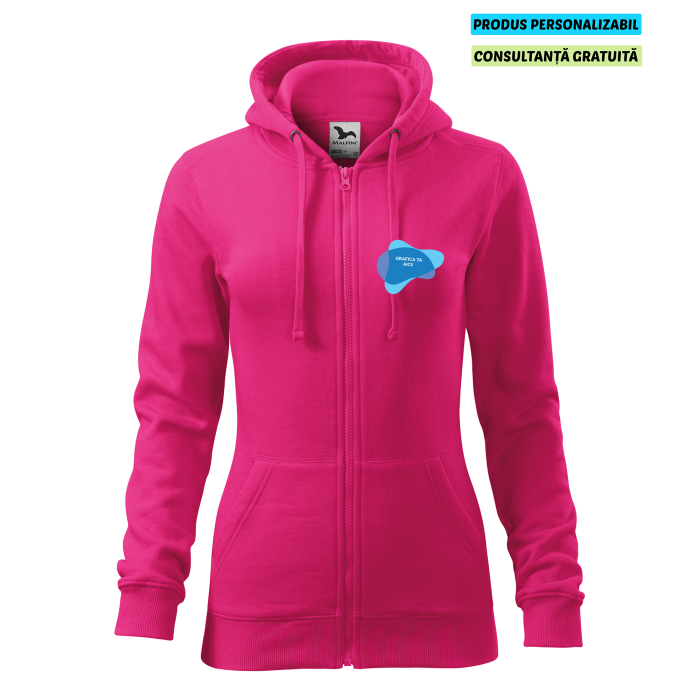 Malfini Hanorac Trendy Zipper Dama Purpuriu Personalizat
