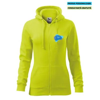 Malfini Hanorac Trendy Zipper Dama Lime Personalizat