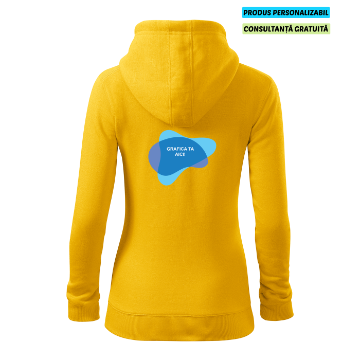 Malfini Hanorac Trendy Zipper Dama Galben Personalizat