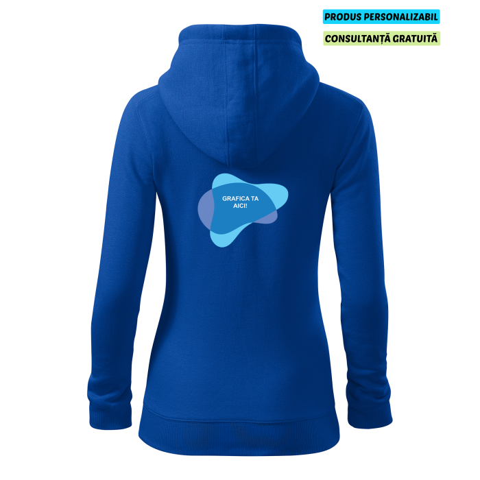 Malfini Hanorac Trendy Zipper Dama Albastru regal Personalizat