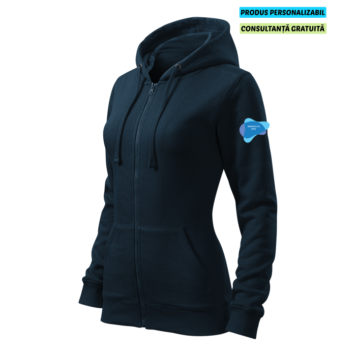 Malfini Hanorac Trendy Zipper Dama Bleumarine Personalizat