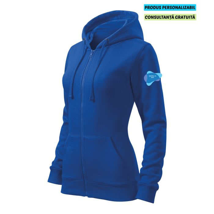 Malfini Hanorac Trendy Zipper Dama Albastru regal Personalizat