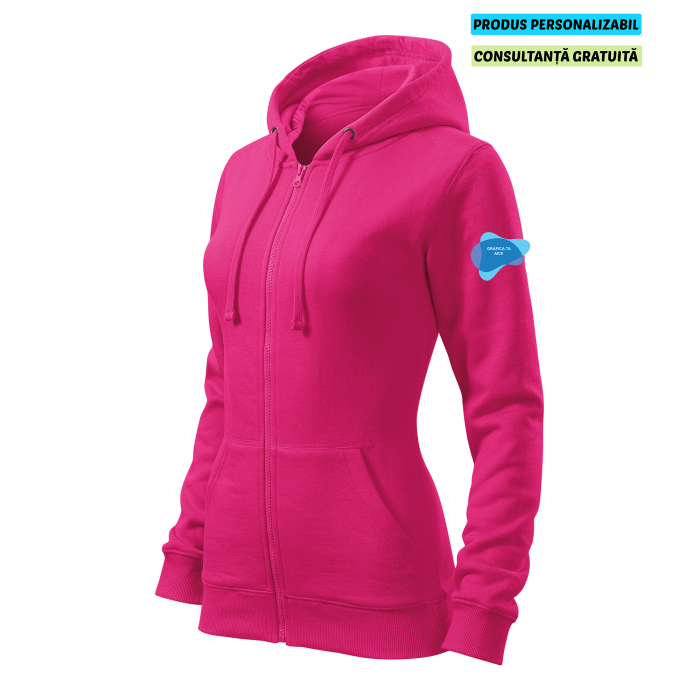 Malfini Hanorac Trendy Zipper Dama Purpuriu Personalizat
