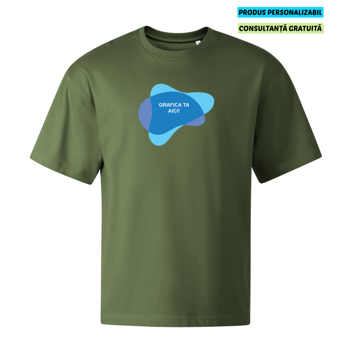 Malfini Tricou Stage Unisex Oversize Verde kaki Personalizat
