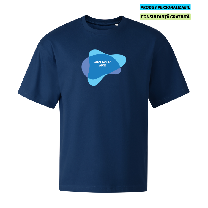 Malfini Tricou Stage Unisex Oversize Albastru inchis Personalizat