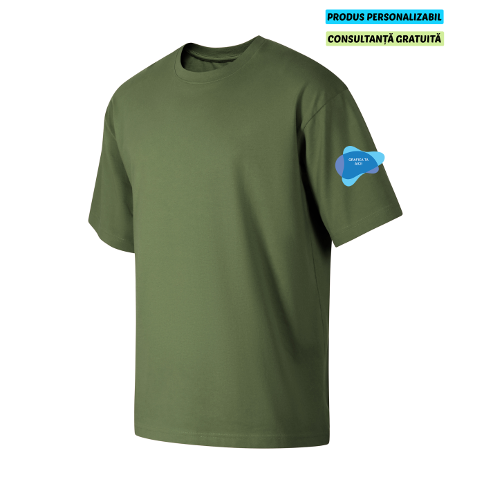 Malfini Tricou Stage Unisex Oversize Verde kaki Personalizat