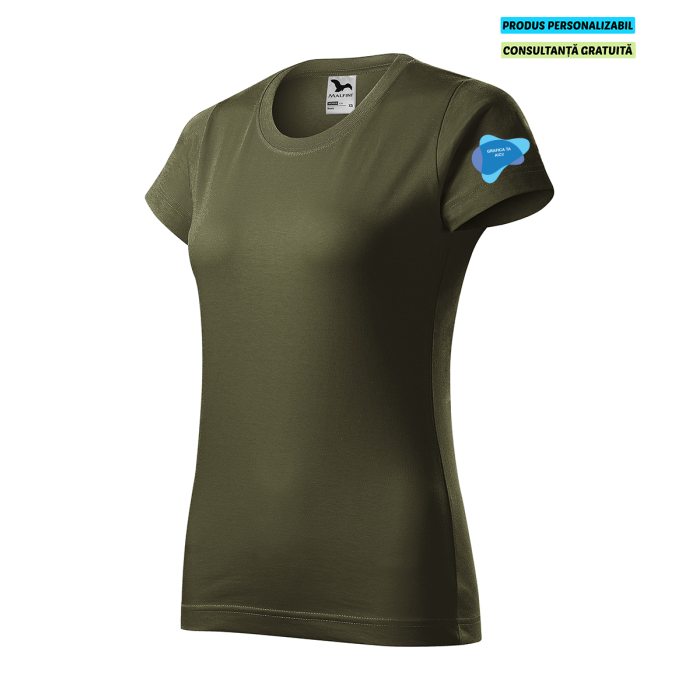 Malfini Tricou Basic Dama Verde militar Personalizat