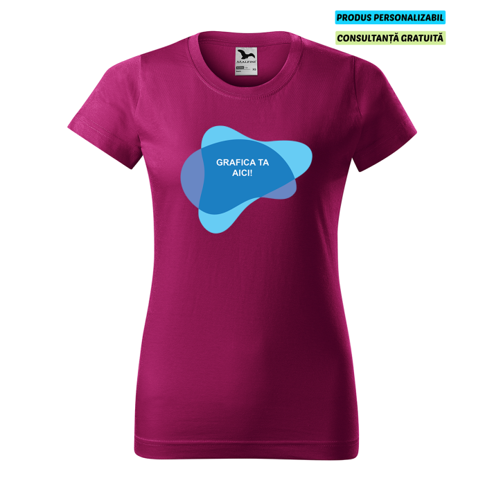 Malfini Tricou Basic Dama Rosu fucsie Personalizat