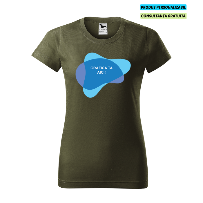 Malfini Tricou Basic Dama Verde militar Personalizat