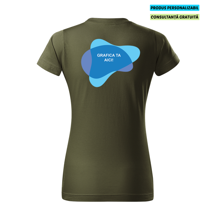 Malfini Tricou Basic Dama Verde militar Personalizat