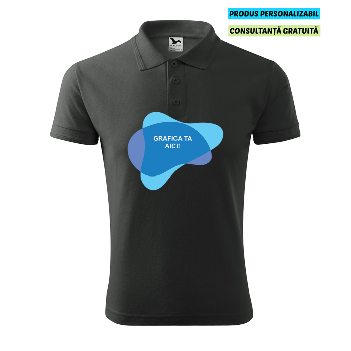 Malfini Tricou Polo Barbat Gri ardezie Personalizat