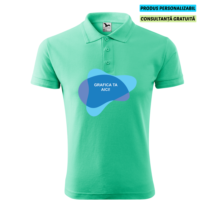 Malfini Tricou Polo Barbat Verde menta Personalizat