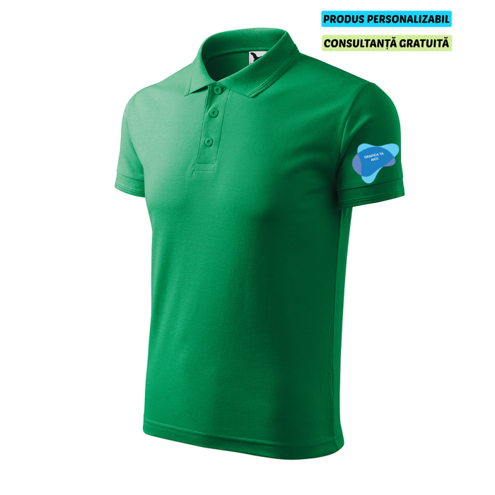 Malfini Tricou Polo Barbat Verde mediu Personalizat