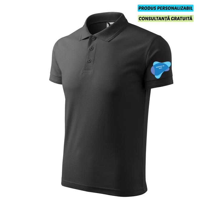 Malfini Tricou Polo Barbat Gri ardezie Personalizat