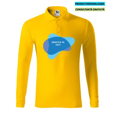 Malfini Tricou Polo Maneca lunga Barbat Galben Personalizat