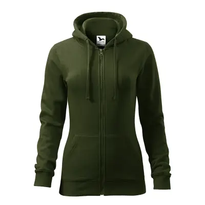 Malfini Hanorac Trendy Zipper Dama Verde militar Regular