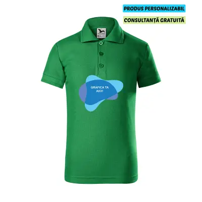 Malfini Tricou Polo Copii Verde Personalizat