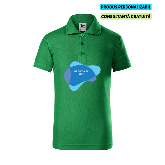 Malfini Tricou Polo Copii Verde Personalizat