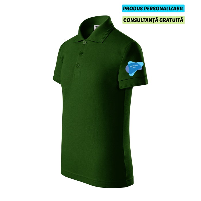Malfini Tricou Polo Copii Verde inchis Personalizat