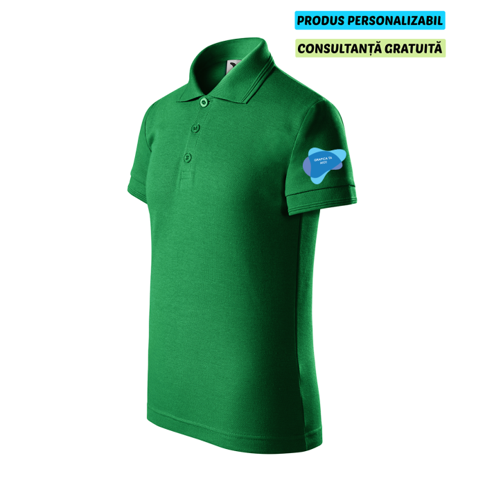 Malfini Tricou Polo Copii Verde Personalizat
