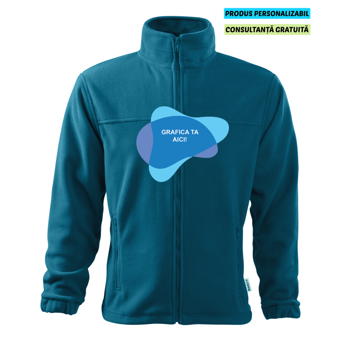 Rimeck Jacheta Fleece Barbat Albastru petrol Personalizat