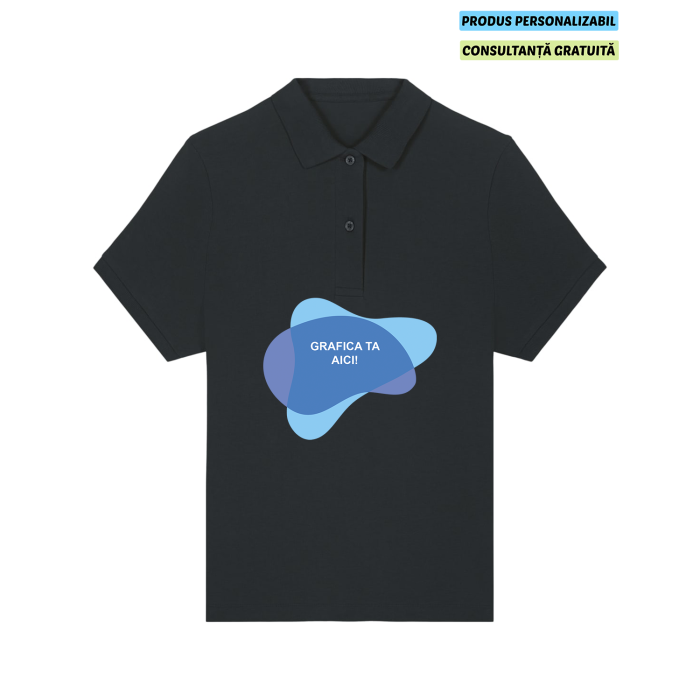 Tricou Polo Dama Coaster Negru Personalizat