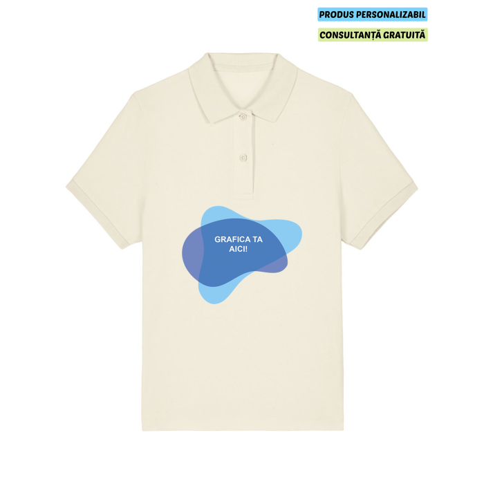 Tricou Polo Dama Coaster Natural Raw Personalizat