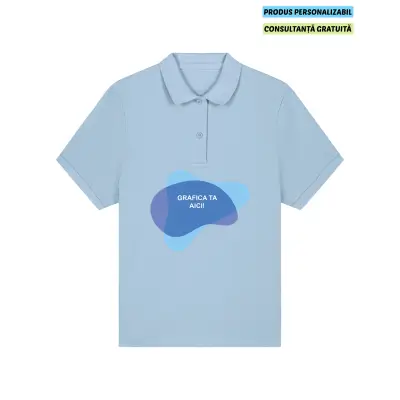 Tricou Polo Dama Coaster Sky blue Personalizat