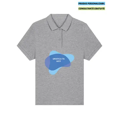 Tricou Polo Dama Coaster Heather Grey Personalizat