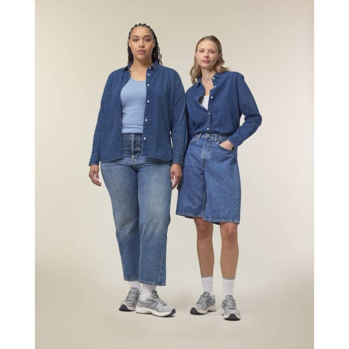 Camasa Dama Denim Mid Wash Personalizata