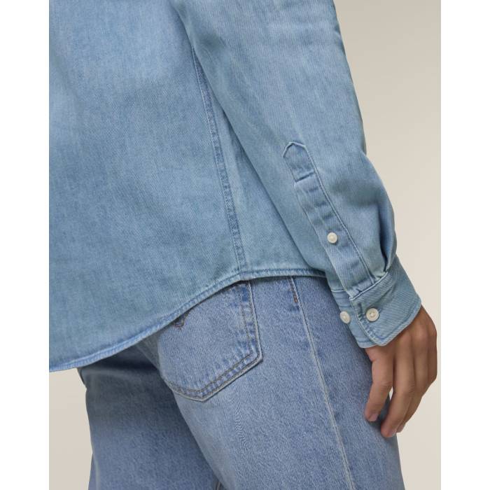 Camasa Barbat Denim Light Wash Personalizata