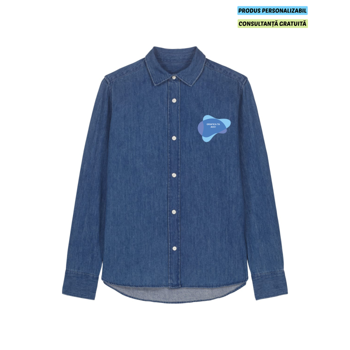 Camasa Dama Denim Mid Wash Personalizata