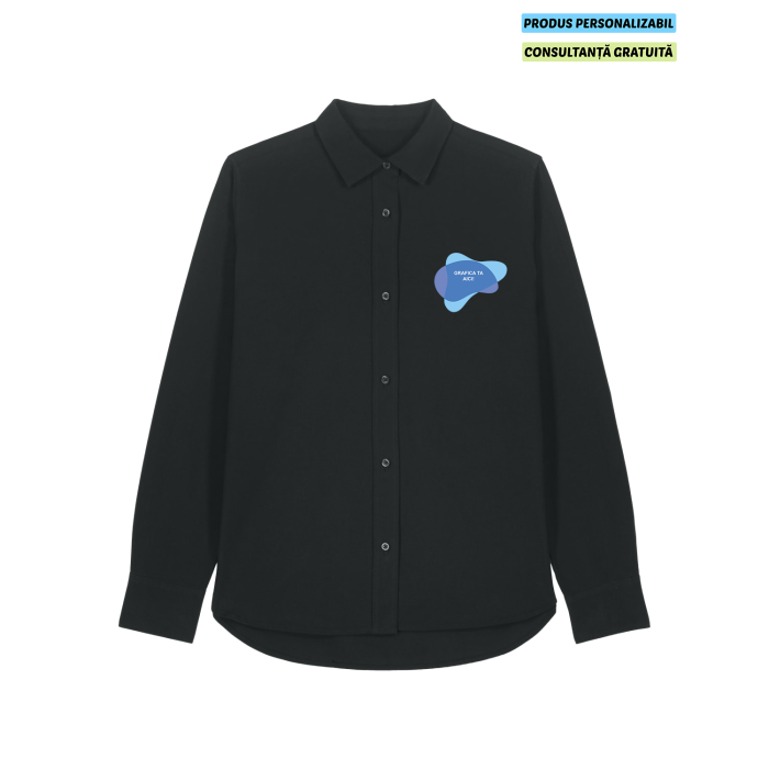 Camasa Dama Oxford Negru Personalizata