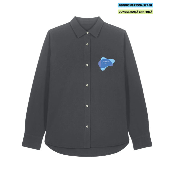 Camasa Dama Oxford Anthracite Personalizata