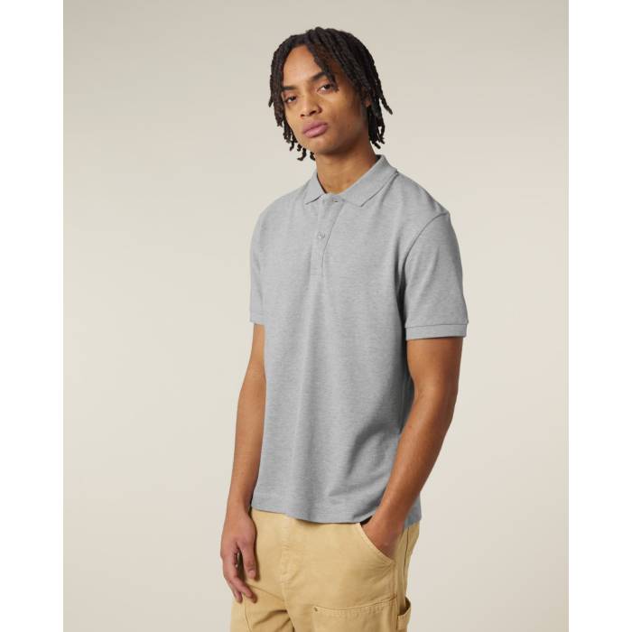 Tricou Polo Unisex Prepster 2.0 Heather Grey Personalizat
